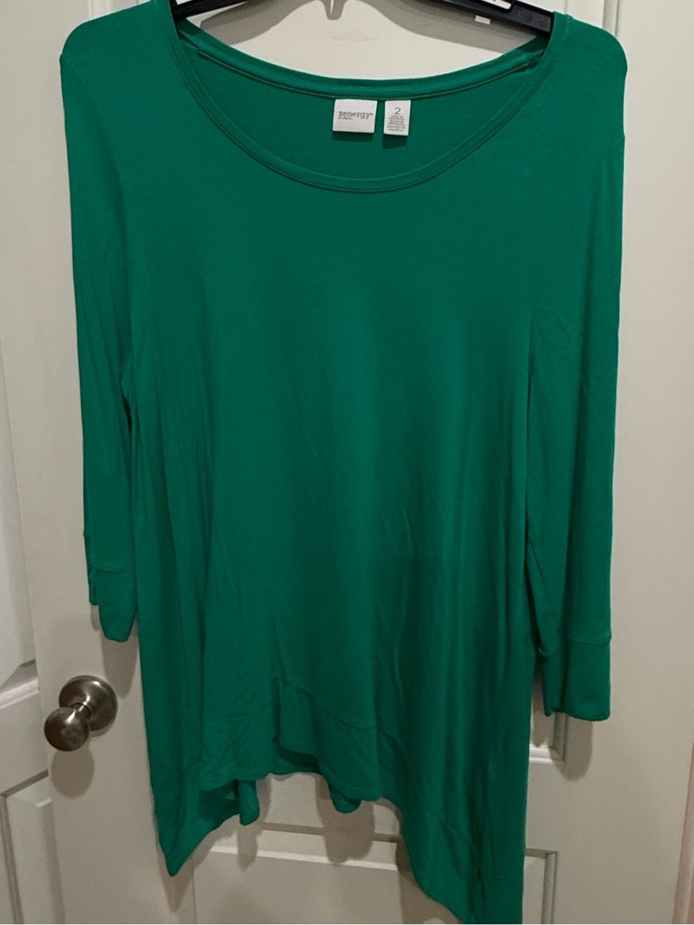 Zenergy by Chico's Emerald Green Scoop-Neck Tunic